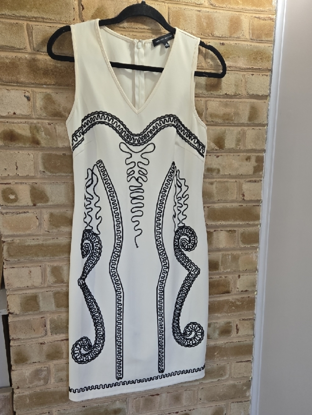 Spenser Jeremy Ivory Midi Dress with Black Embroidery - Picture 2 of 13